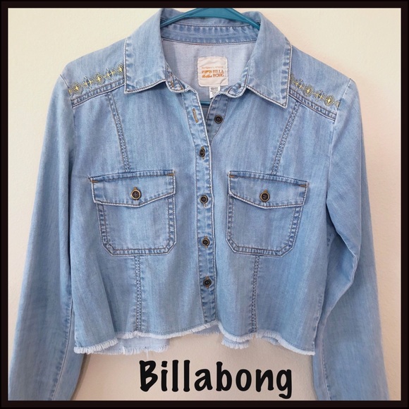 Billabong Tops - Billabong Women’s Cropped Chambray Jean Top